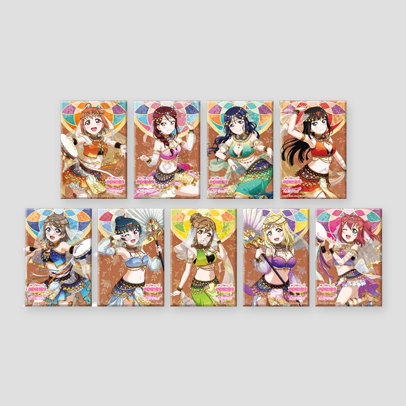[러브 라이브! 스쿨 아이돌 페스티벌] 사각 캔뱃지 콜렉션 Aqours 댄서 ver. 박스 (전 9종)