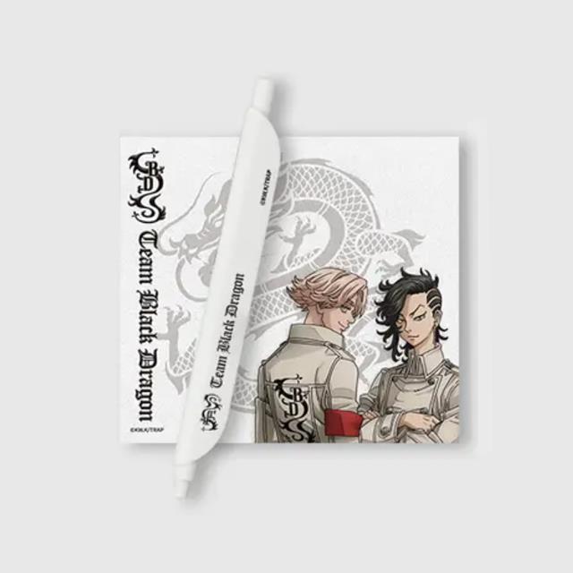 (콜라보) 도쿄 리벤저스 2기 클립볼펜 + 떡메모지 세트 / 블랙드래곤